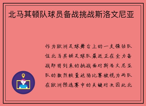 北马其顿队球员备战挑战斯洛文尼亚